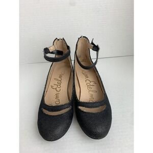 Sam Edelman Big Girl Shoes Size 3 Black Sparkle Evelyn‎ Betty Closed Toe Heels
